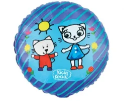 Balon foliowy okrągły Kicia Kocia i Nunuś 18 cali 1 szt.