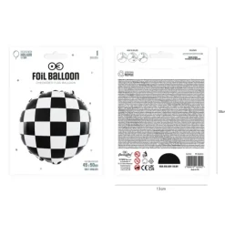 Balon foliowy okrągły Racing Car Flaga w szachownicę