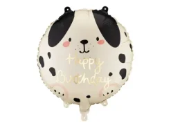 Balon foliowy okrągły urodzinowy Happy Birthday Piesek 35 cm