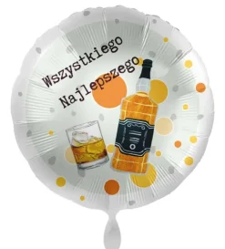 Balon foliowy okrągły urodzinowy Wszystkiego Najlepszego Whisky 18 cali