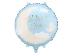 Balon foliowy okrągły Witaj w domu 35 cm niebieski