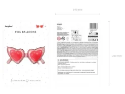 Balon foliowy okulary serca na Walentynki 115,5 x 52 cm