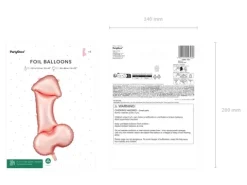 Balon foliowy Penis wieczór panieński, bez nadruku 112 cm