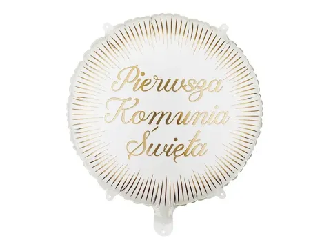 Balon foliowy Pierwsza Komunia Święta okrągły 35 cm