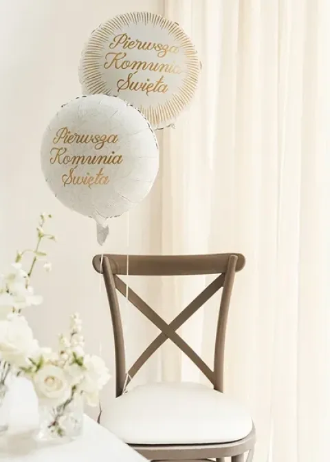 Balon foliowy Pierwsza Komunia Święta okrągły 35 cm