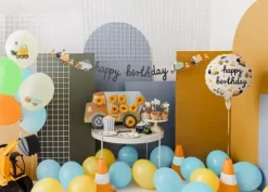 Balon foliowy POJAZDY BUDOWY Happy Birthday 45 cm