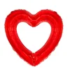 Balon foliowy ramka Serce dwustronne czerwono- srebrne 69X70 cm