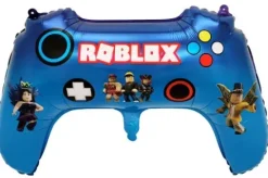 Balon foliowy Roblox w kształcie pada do gier – niebieski 67 x 65 cm