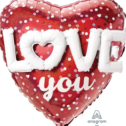 Balon foliowy serce 3D LOVE WALENTYNKI 91 cm
