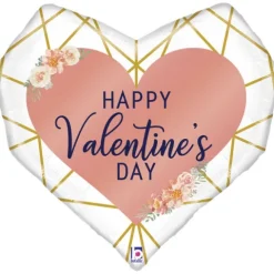 Balon foliowy serce geometryczny Happy Valentines Day 29 cali 73 cm
