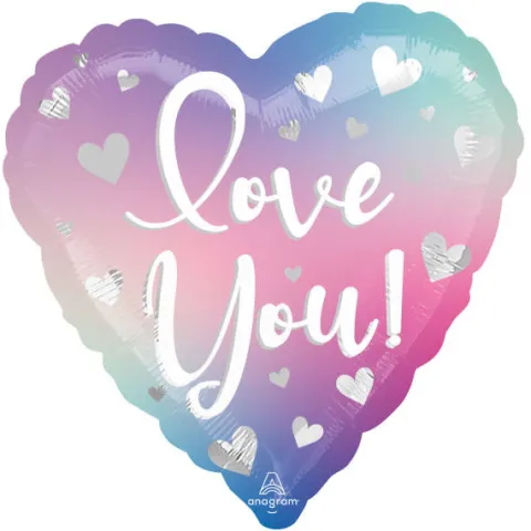 Balon foliowy serce Love You 43 cm ombre