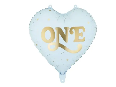 Balon foliowy serce ONE niebieski 45 cm