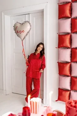 Balon foliowy serce z falbanką i napisem Love 50x47 cm