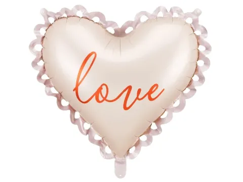 Balon foliowy serce z falbanką i napisem Love 50x47 cm