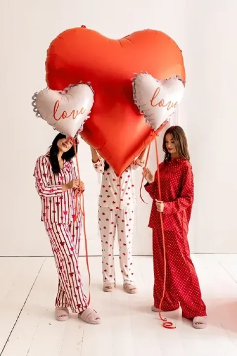 Balon foliowy serce z falbanką i napisem Love 50x47 cm