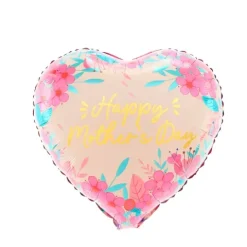 Balon foliowy serce z kwiatami Happy Mothers Day Dzień Matki 45 cm
