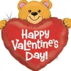 Balon foliowy serce z misiem Happy Valentines Day 37 cali