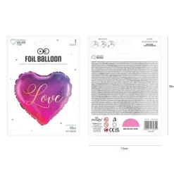 Balon foliowy serce z nadrukiem Love 18 cali