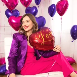 Balon foliowy serce z nadrukiem Love 18 cali
