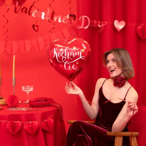 Balon foliowy serce z nadrukiem Kocham Cię 18 cali