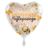 Balon foliowy serce z pszczółką Wszystkiego Najlepszego 18 cali