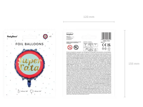Balon foliowy SUPER TATA Dzień Ojca 45 cm 1 szt.
