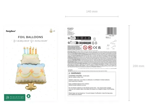 Balon foliowy Tort, 62x104 cm