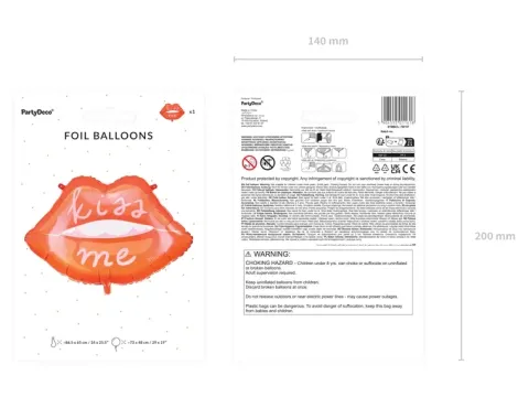 Balon foliowy USTA Kiss Me 86.5x65 cm