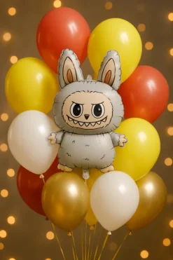 Balon foliowy w kształcie LABUBU biały 38x66 cm na powietrze