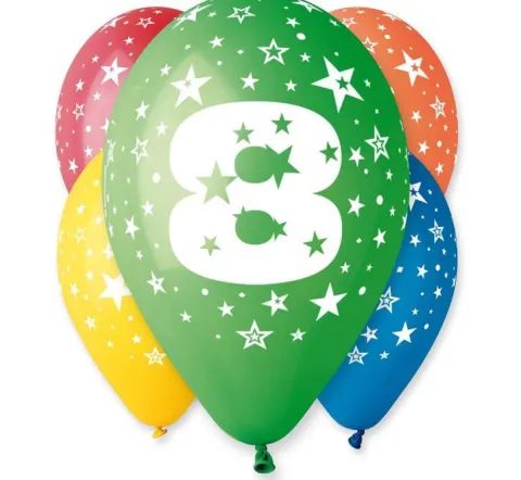 Balon Gemar 12 cali 1 sztuka cyfra 8