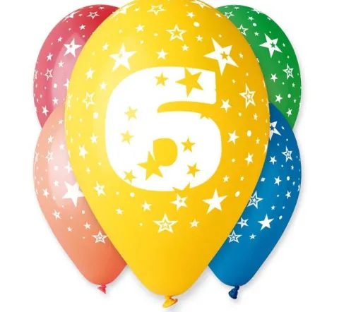 Balon Gemar 12 cali 1 sztuka cyfra 6