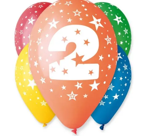 Balon Gemar 12 cali 1 sztuka cyfra 2