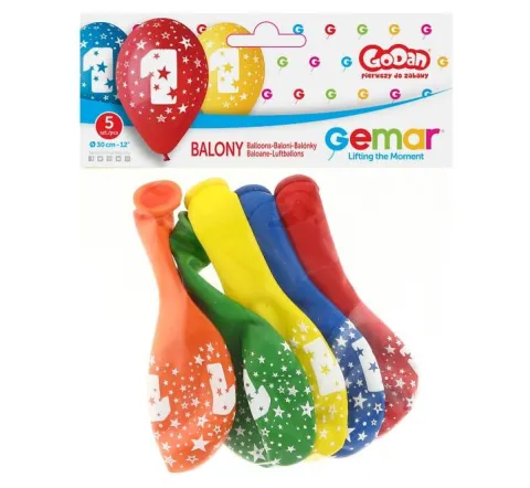 Balon Gemar 12 cali 1 sztuka cyfra 1