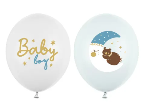 Balon gumowy Baby Boy księżyc niebieski 30 cm 1 szt.