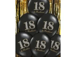 Balon gumowy 18 urodziny czarny mat 12 cali 30 cm 1 szt.