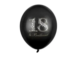 Balon gumowy 18 urodziny czarny mat 12 cali 30 cm 1 szt.