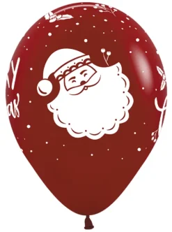 Balon gumowy świąteczny Merry Christmas z Mikołajem Sempertex 12 cali 1 szt.