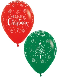 Balon gumowy świąteczny Merry Christmas Sempertex 12 cali 1 szt.