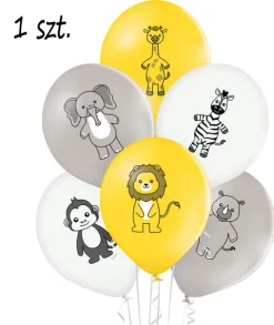 Balon JUNGLE ANIMALS Zwierzęta Dżungla 12 cali 1 szt.