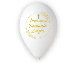 Balon Komunia Święta złoty nadruk kłosy 12 cali 1 szt.