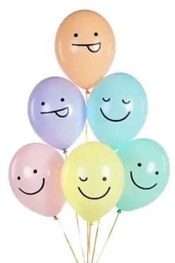 Balon lateksowy pastelowy Buźka 1 sztuka 12 cali 30 cm mix wzorów