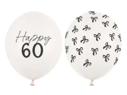 Balon lateksowy pastelowy Happy 60 1 sztuka 12 cali 30 cm Pastel Off-white z nadrukiem