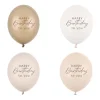 Balon lateksowy pastelowy Happy Birthday 1 sztuka 12 cali 30 cm beżowy mix