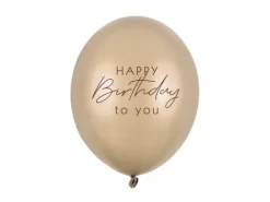 Balon lateksowy pastelowy Happy Birthday 1 sztuka 12 cali 30 cm beżowy mix