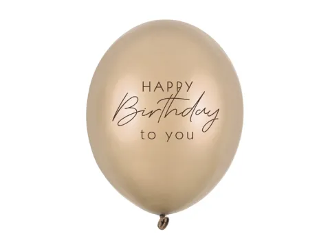 Balon lateksowy pastelowy Happy Birthday 1 sztuka 12 cali 30 cm beżowy mix