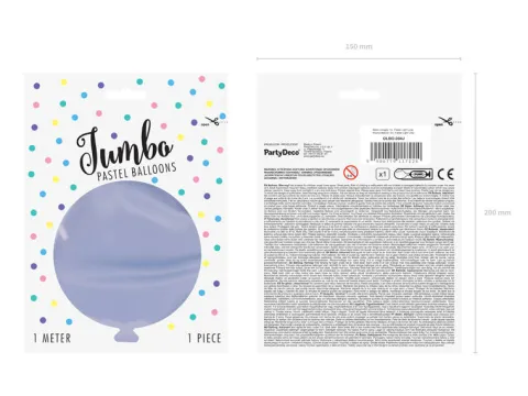 Balon okrągły kula średnica 1m metrowy Pastel Light Lilac