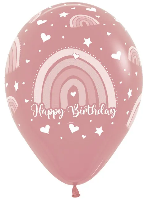 Balon Sempertex Boho Rainbow Happy Birthday 12 cali 1 szt. mix