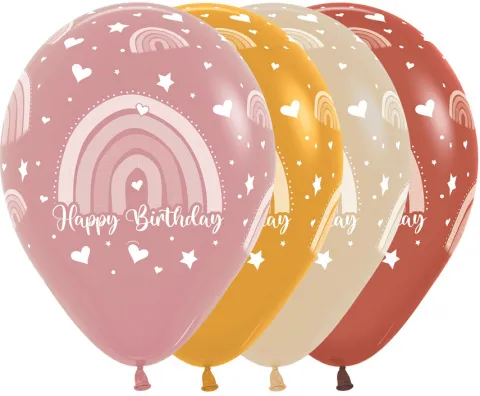 Balon Sempertex Boho Rainbow Happy Birthday 12 cali 1 szt. mix