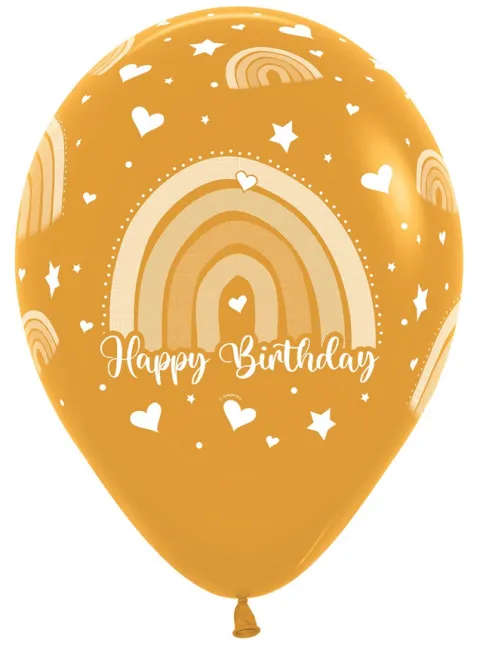 Balon Sempertex Boho Rainbow Happy Birthday 12 cali 1 szt. mix