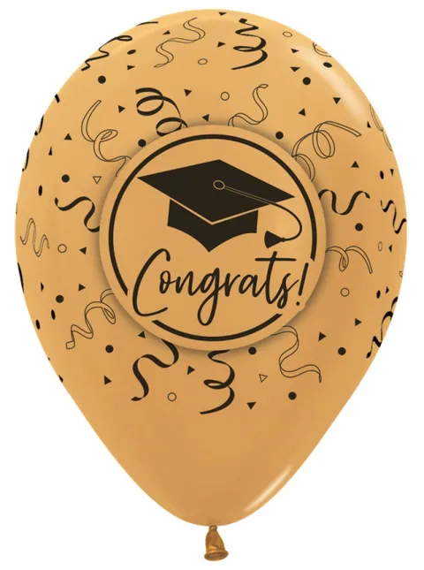 Balon Sempertex Congrats! Gratulacje! student uczeń 12 cali 1 szt. mix